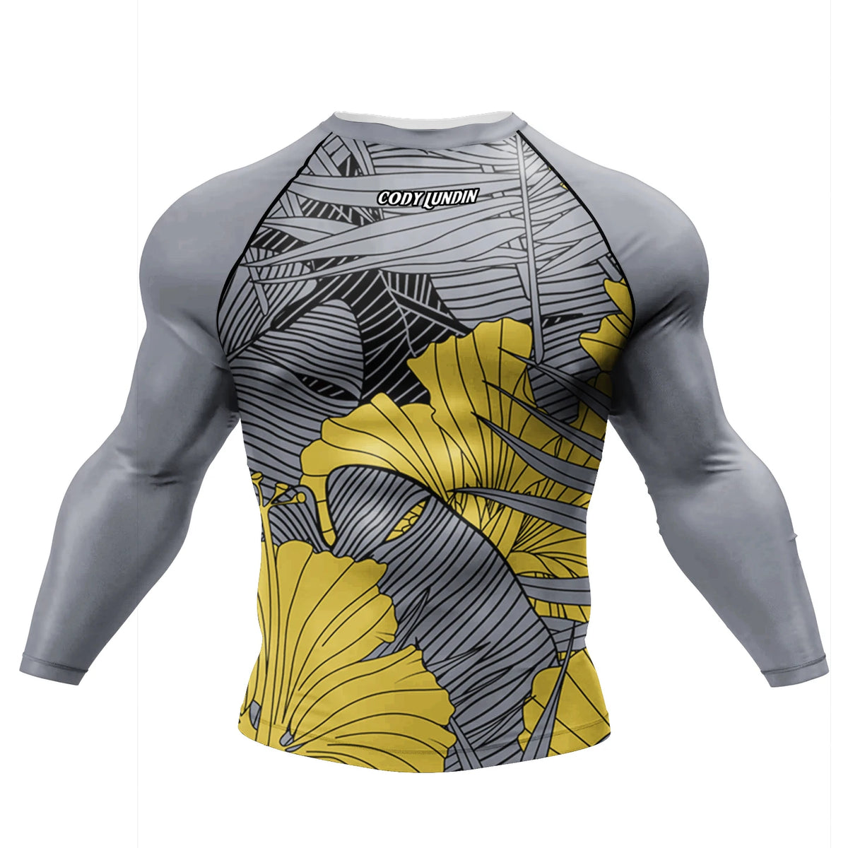 Camiseta de Compressão Masculina Cody Lundin para Academia, Rashguard de Manga Longa com Sublimação, Jersey Personalizado para BJJ Jiu Jitsu e Boxe