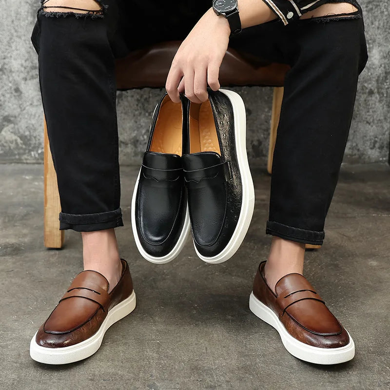 Sapatos Casuais Estilo Britânico Mocassins