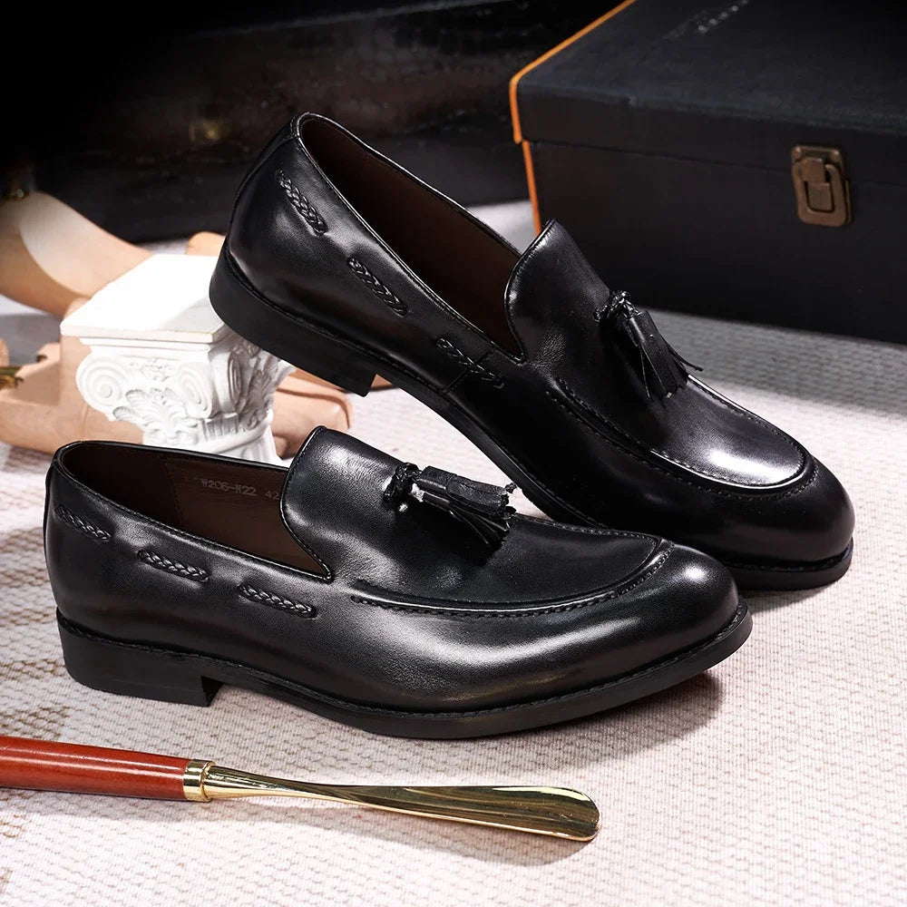 Mocassins clássicos de couro feitos à mão