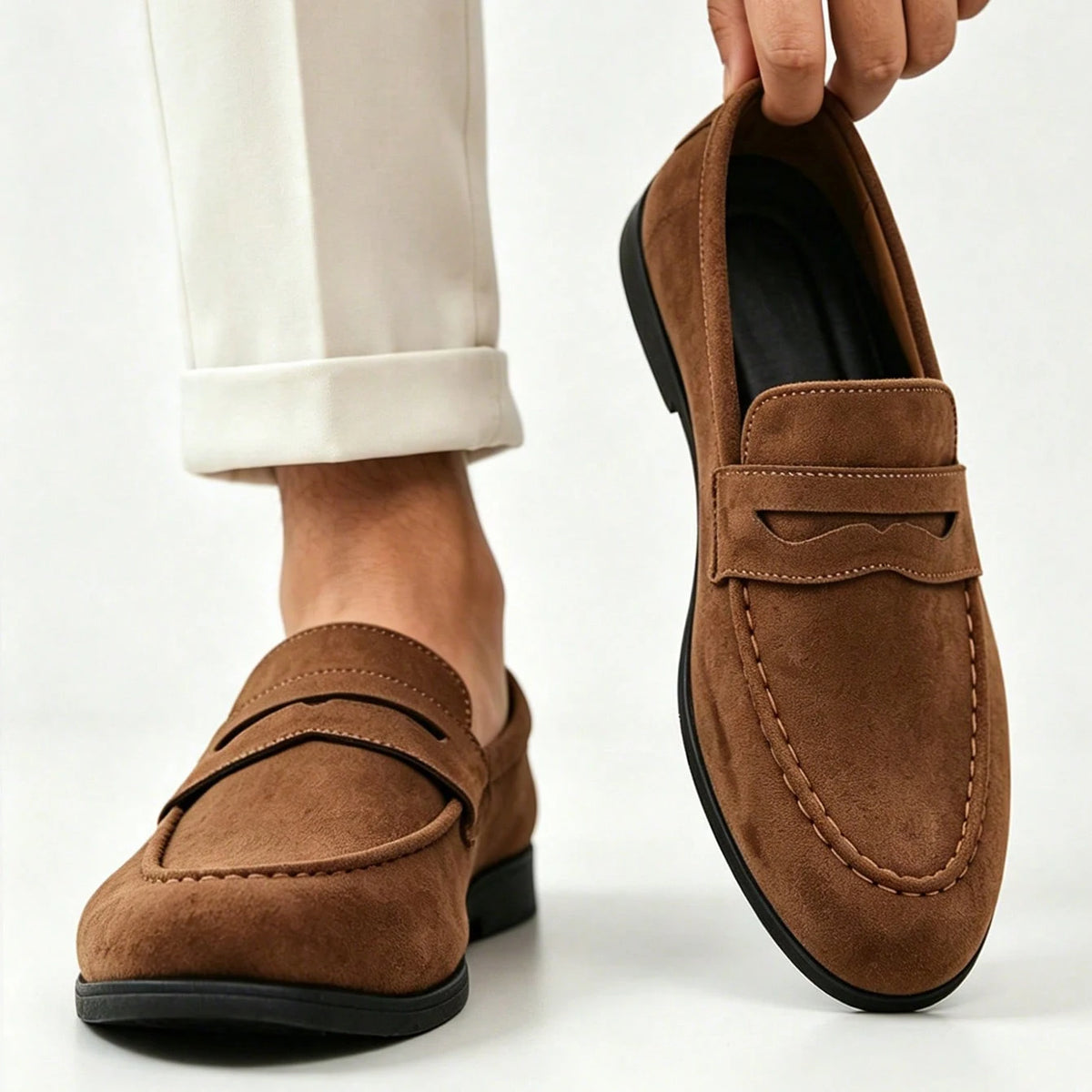 Sapatos Clássicos de Camurça Slip-On Loafers