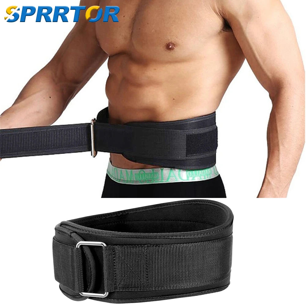 1 pçs ginásio cinto de levantamento de peso cintura ajustável suporte para as costas agachamento haltere barra deadlifts treinamento fitness (preto e azul)