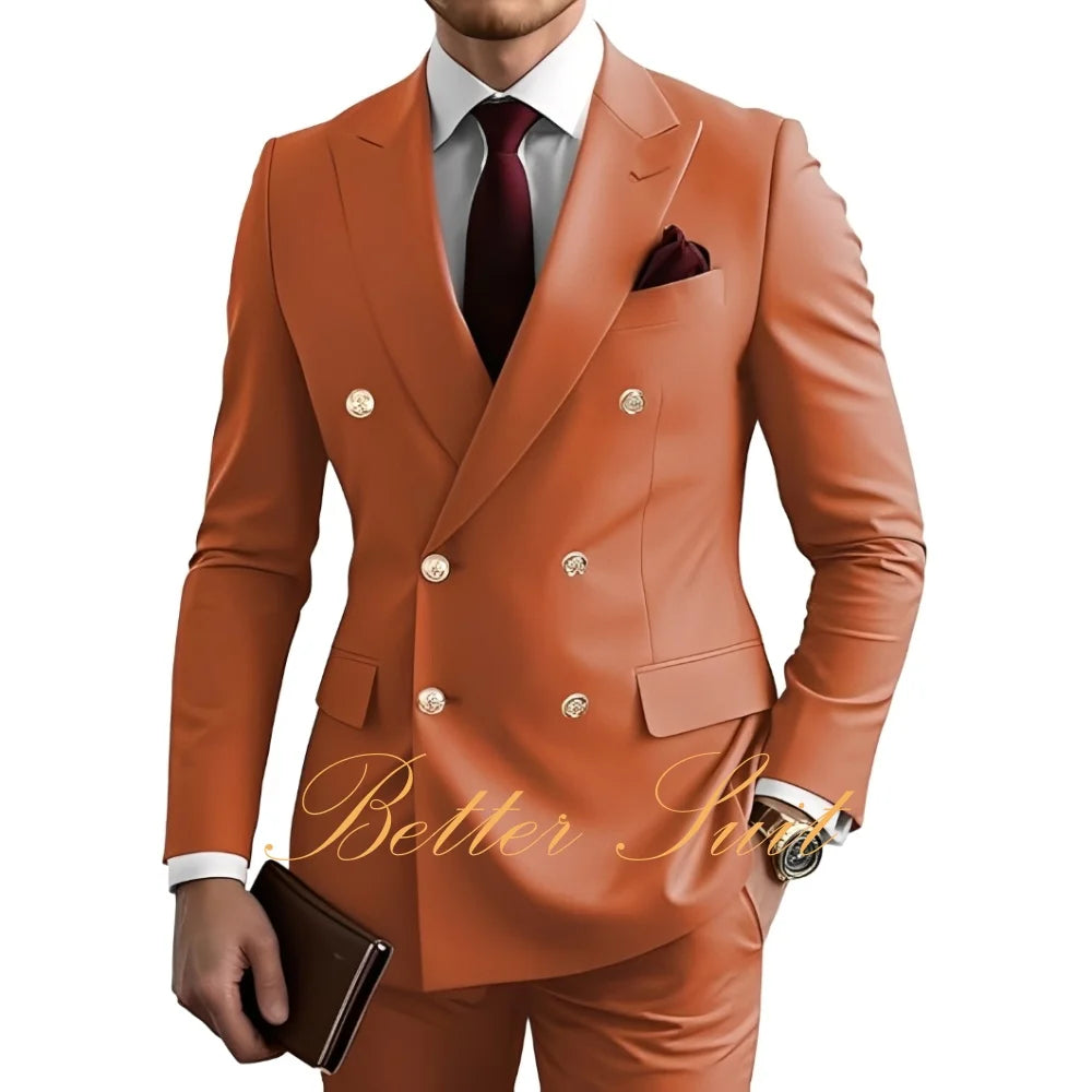 Terno Formal Slim-Fit com Blazer Duplo Breasted