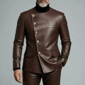Terno de couro slim fit