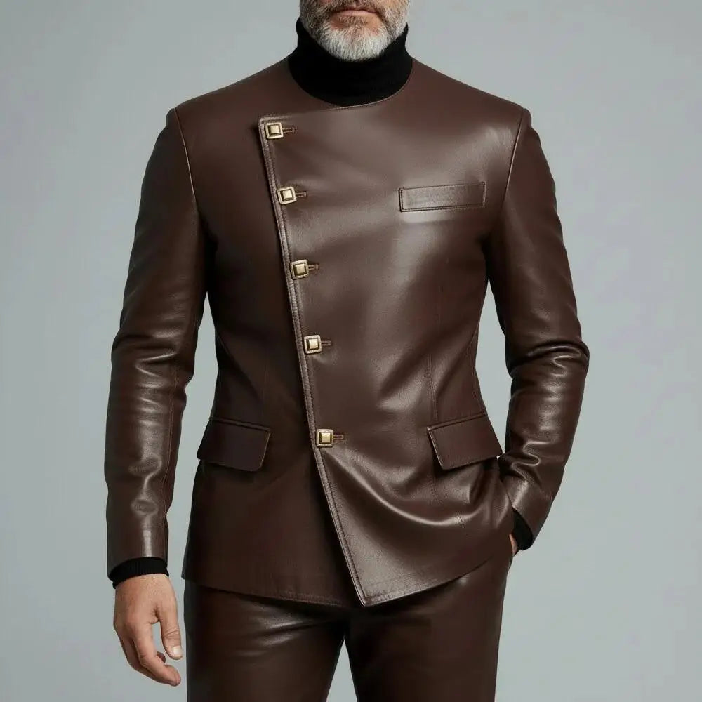 Terno de couro slim fit