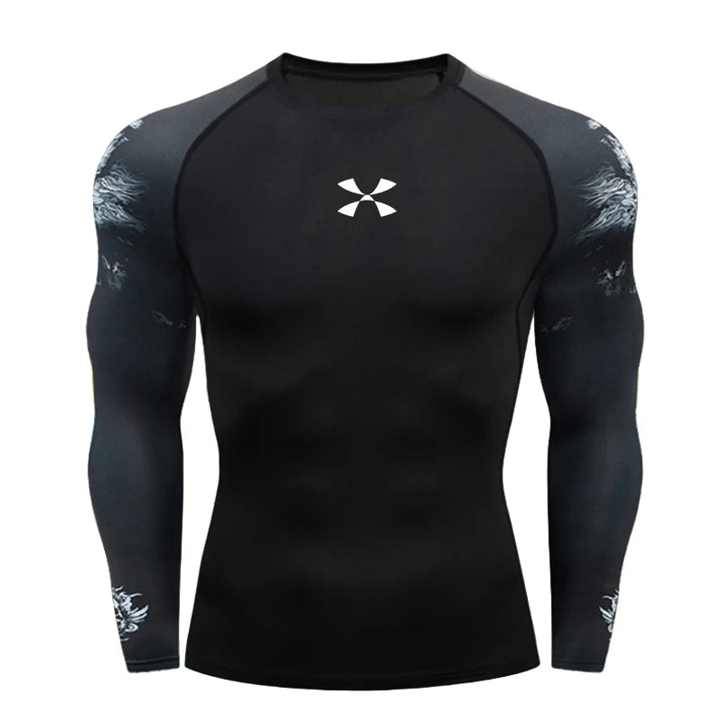 Cody Lundin Camiseta masculina de compressão para academia, camiseta de natação por atacado, roupa de ginástica slim fit compressão de proteção contra queimaduras