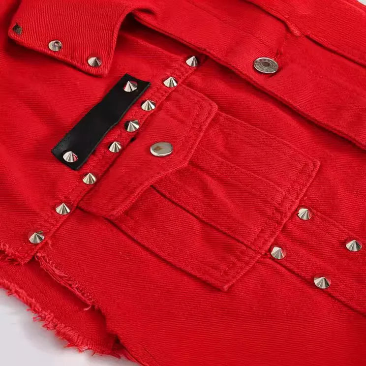 Colete Jeans de Lapela com Abotoamento Simples