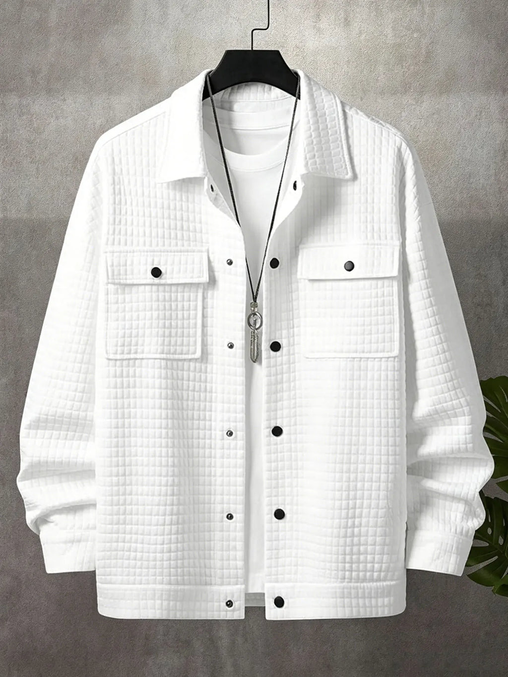 Jaqueta Casual Masculina em Xadrez