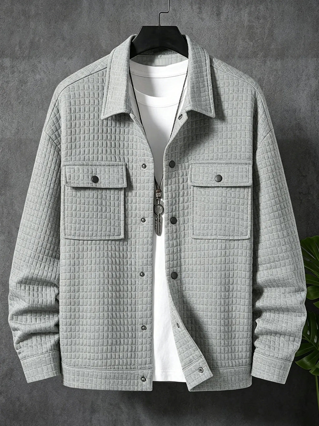 Jaqueta Casual Masculina em Xadrez