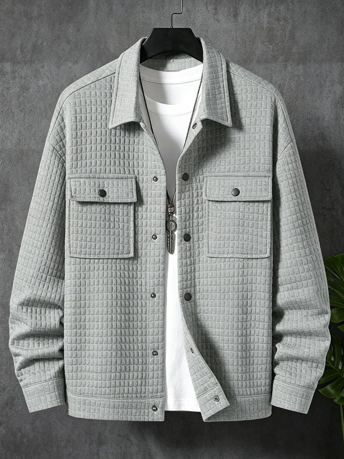 Jaqueta Casual Masculina em Xadrez