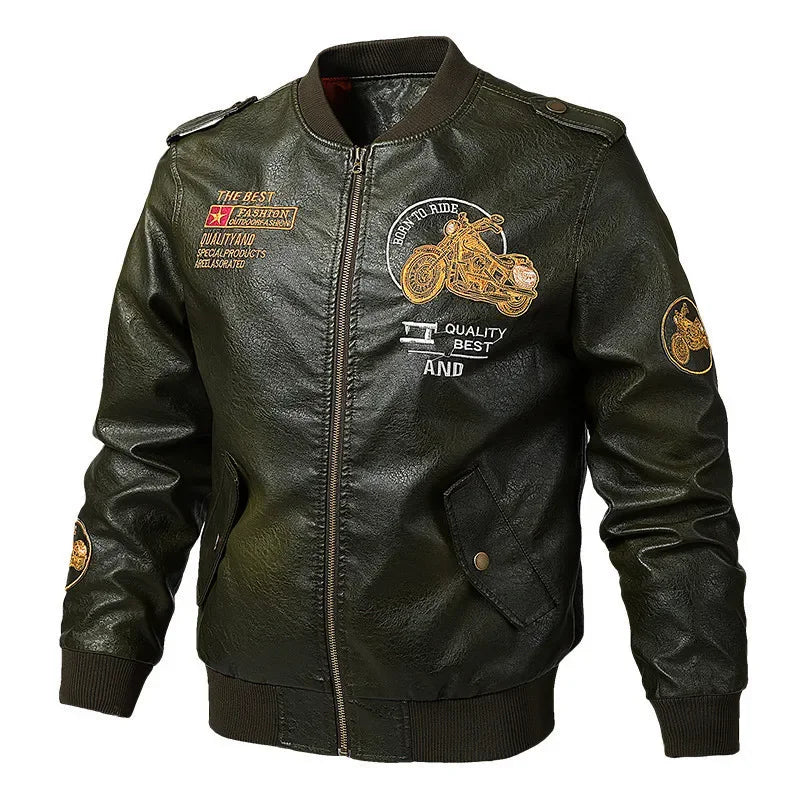 Jaqueta de couro PU motociclista