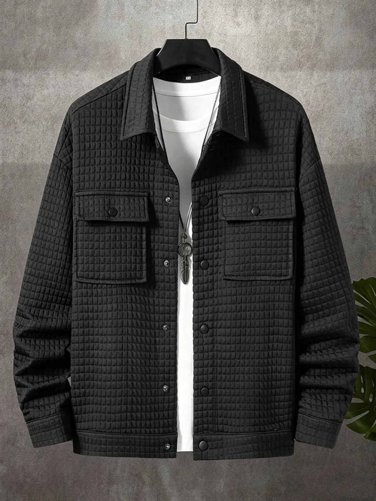 Jaqueta Casual Masculina em Xadrez