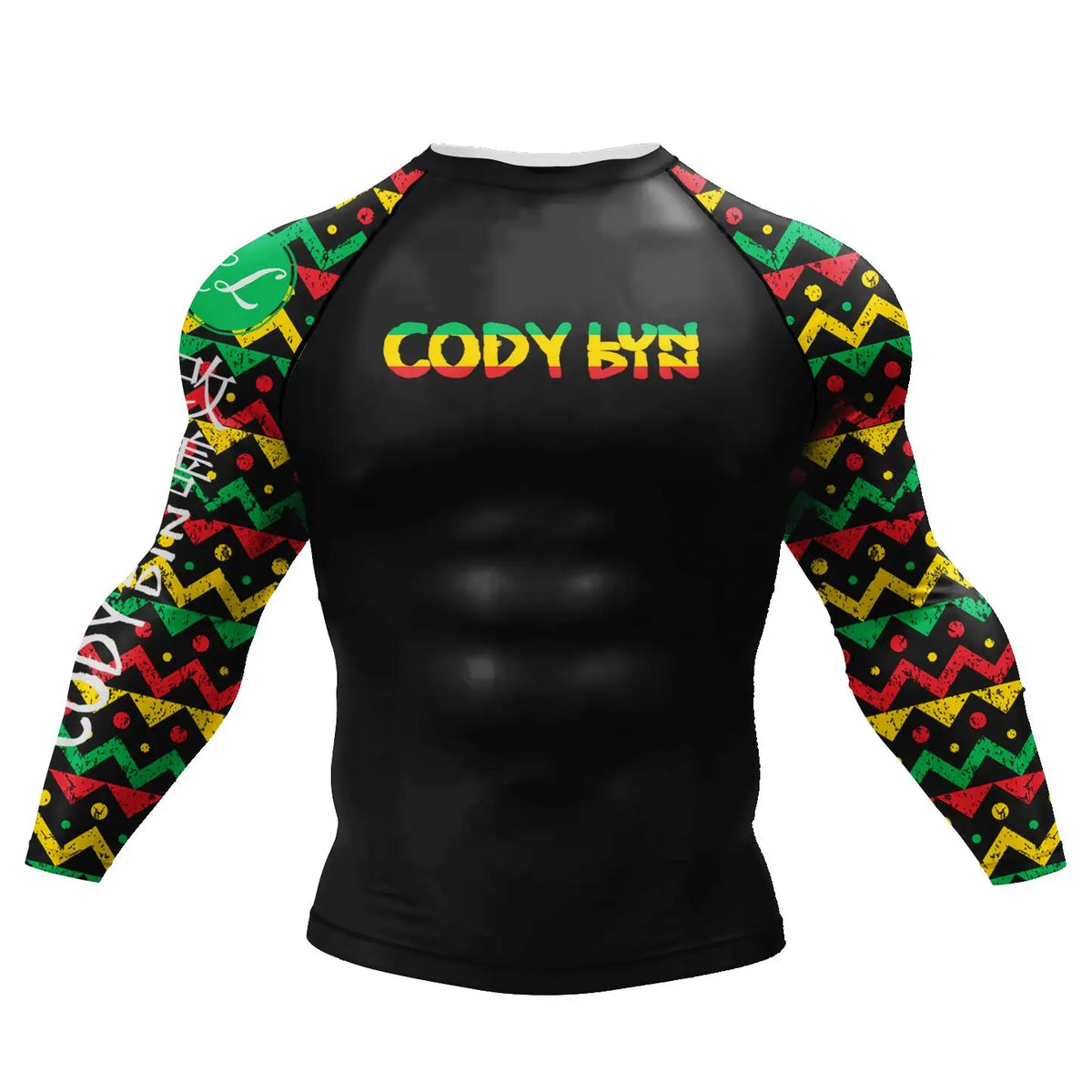Camiseta de Compressão Masculina Cody Lundin para Academia, Rashguard de Manga Longa com Sublimação, Jersey Personalizado para BJJ Jiu Jitsu e Boxe