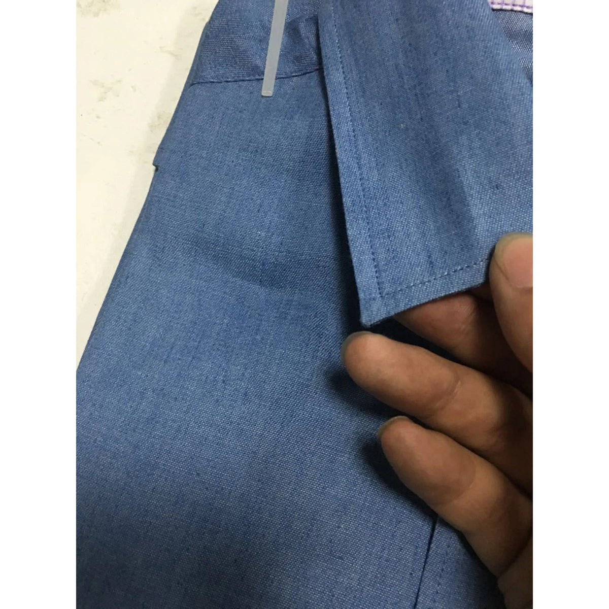 Camisa Jeans de Manga Comprida Estilo Slim Fit