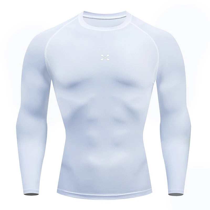 Camisa de compressão t dos homens verão roupas esportivas correndo camiseta elástica secagem rápida esporte topos t atlético ginásio treino camisas