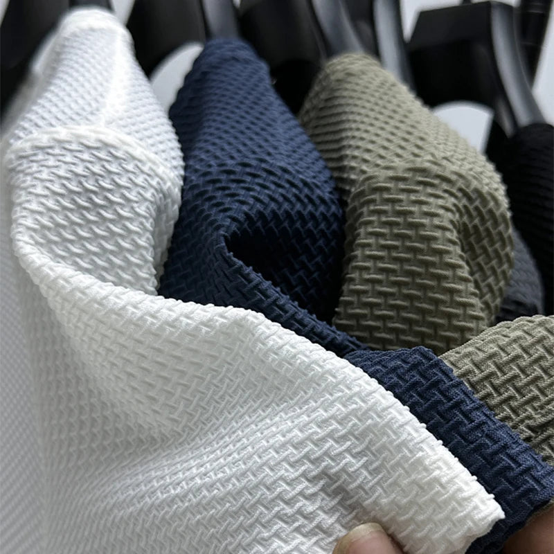 Camiseta de verão em malha de bambu e seda gelada