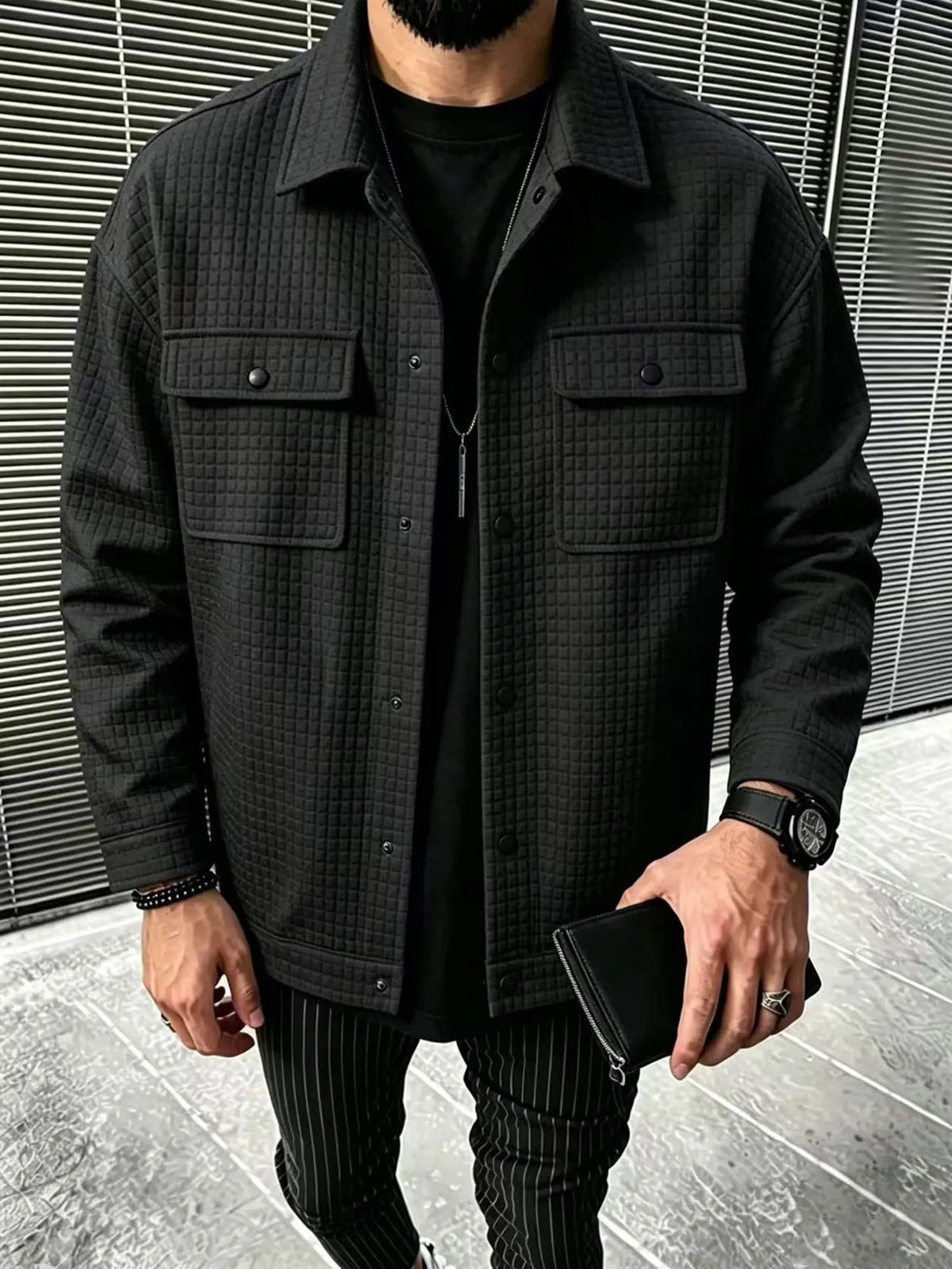 Jaqueta Casual Masculina em Xadrez