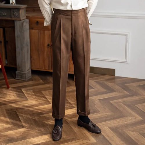 Calças de Terno Masculinas Plissadas