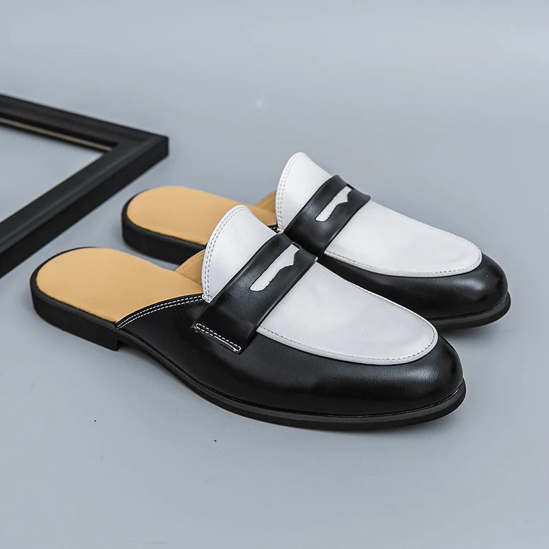 Chinelos Slides Mocassins Casual de Couro