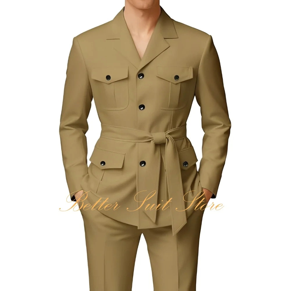 Ternos Slim-Fit Estilo Chinês