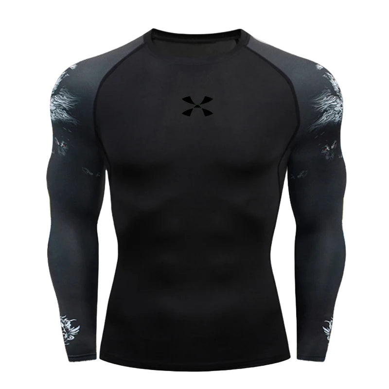 Cody Lundin Camiseta masculina de compressão para academia, camiseta de natação por atacado, roupa de ginástica slim fit compressão de proteção contra queimaduras