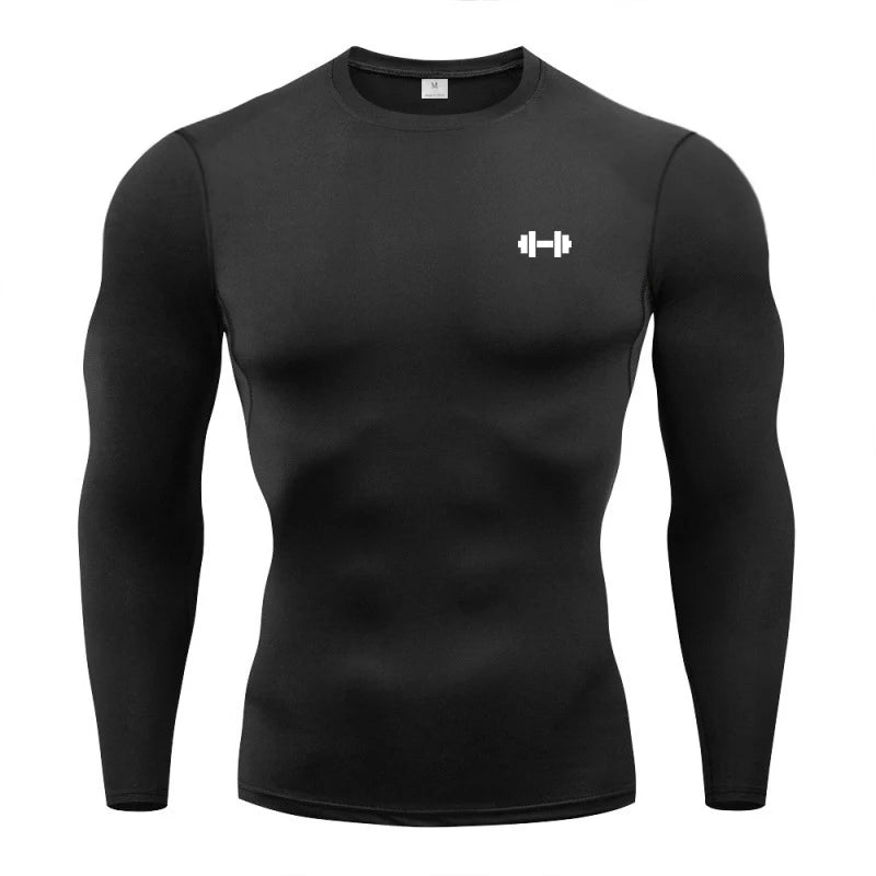 Camisas de compressão dos homens primavera manga longa roupas esportivas treinamento exercício camiseta elástica secagem rápida esporte topos ginásio camisas de treino