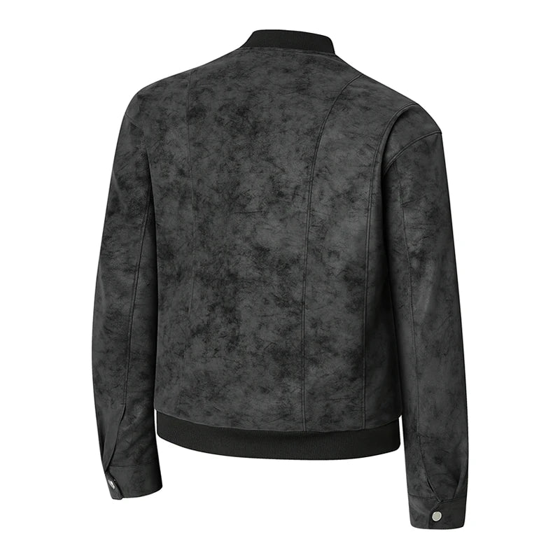 Jaqueta de couro bombardeiro plus size