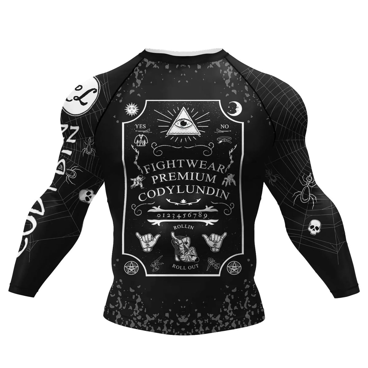 Camiseta de Compressão Masculina Cody Lundin para Academia, Rashguard de Manga Longa com Sublimação, Jersey Personalizado para BJJ Jiu Jitsu e Boxe