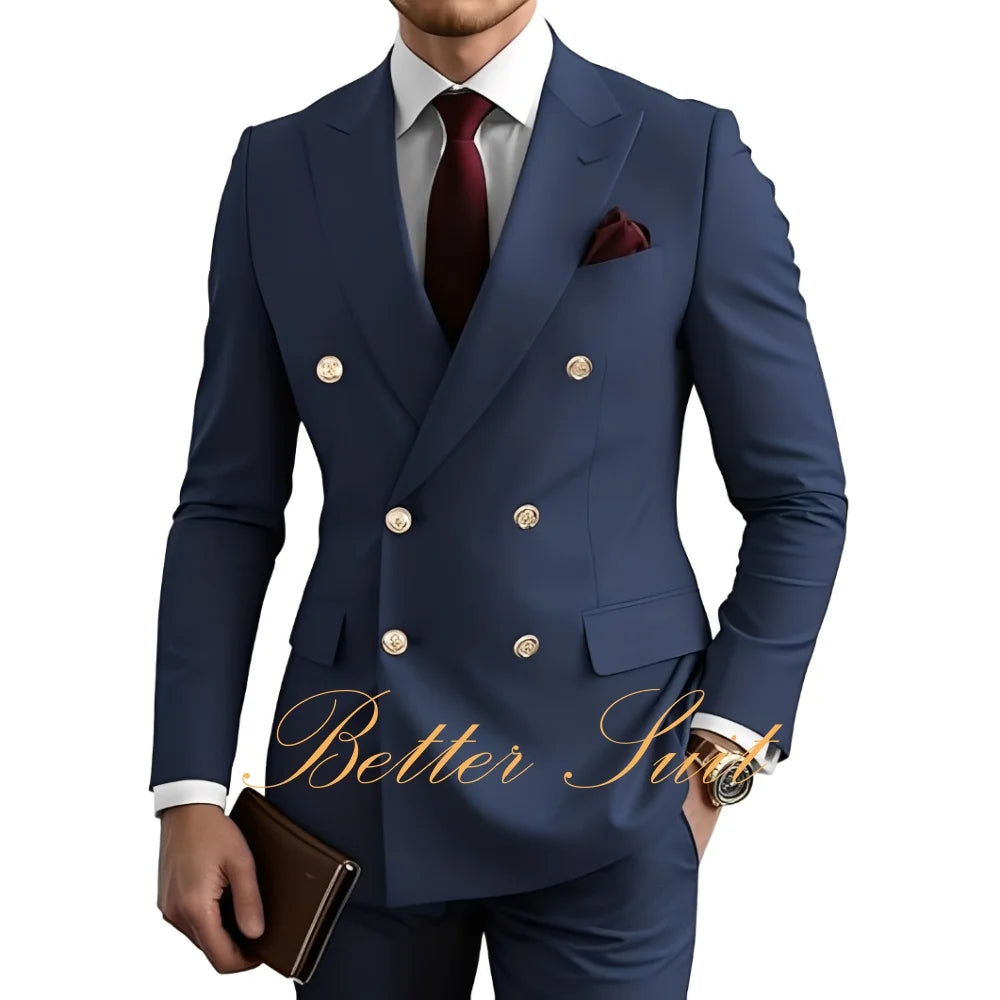 Terno Formal Slim-Fit com Blazer Duplo Breasted