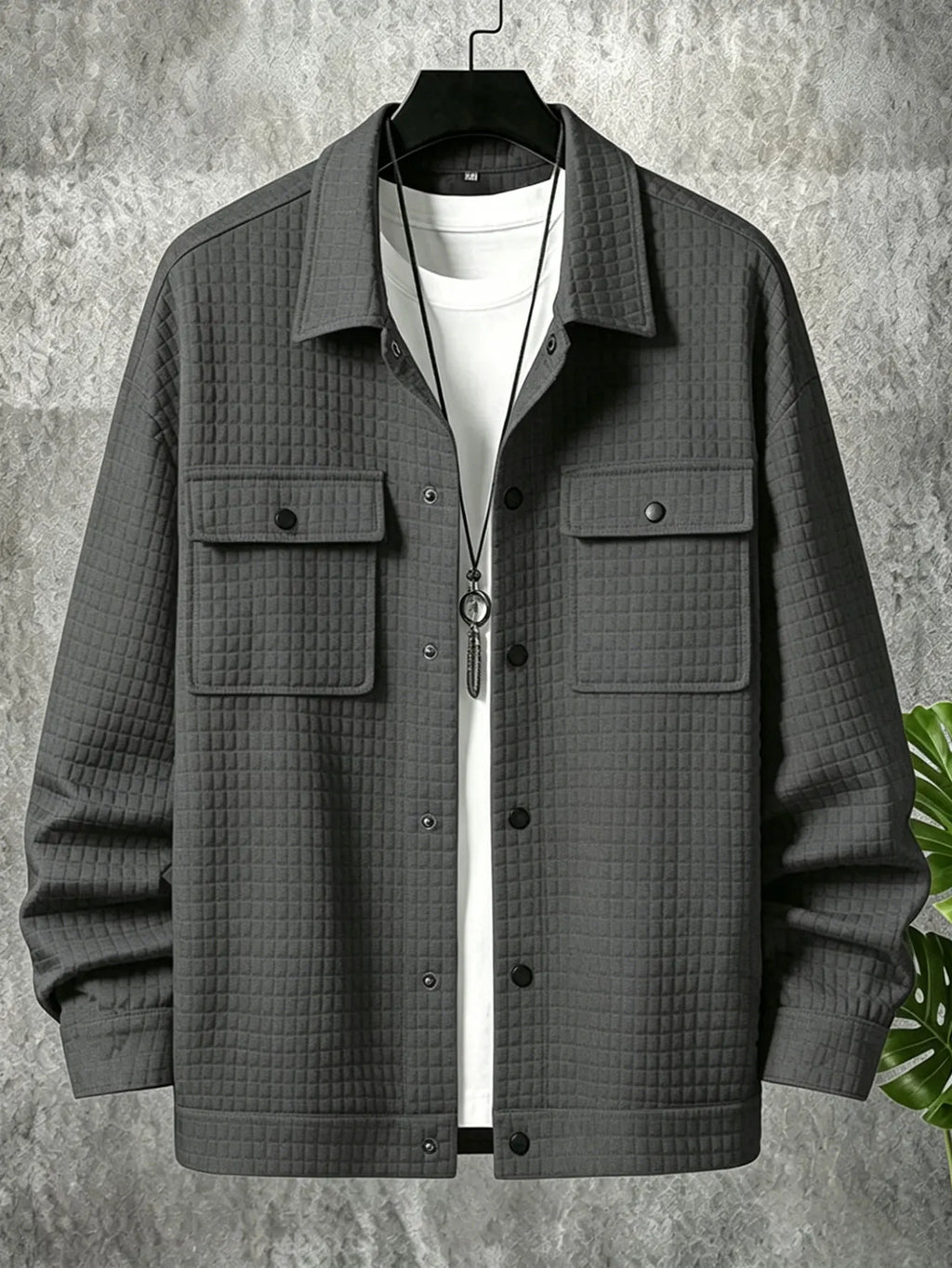 Jaqueta Casual Masculina em Xadrez