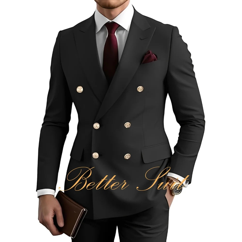 Terno Formal Slim-Fit com Blazer Duplo Breasted