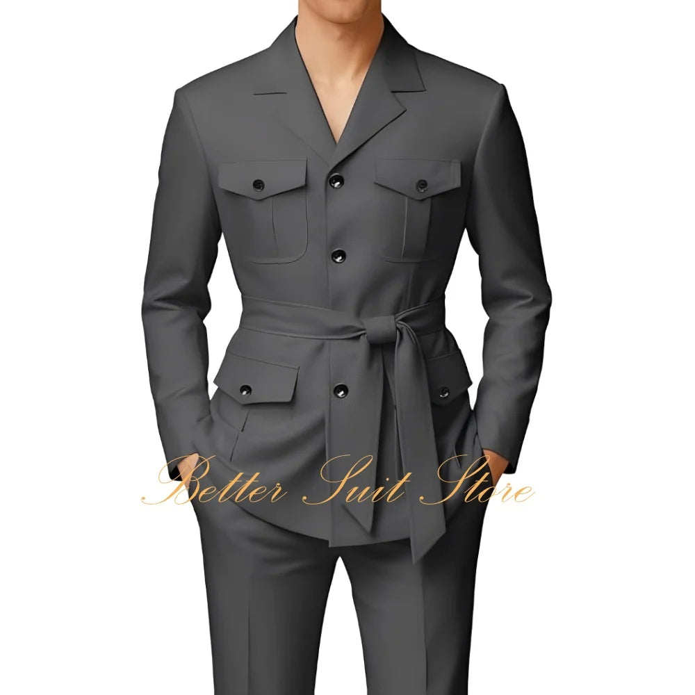 Ternos Slim-Fit Estilo Chinês
