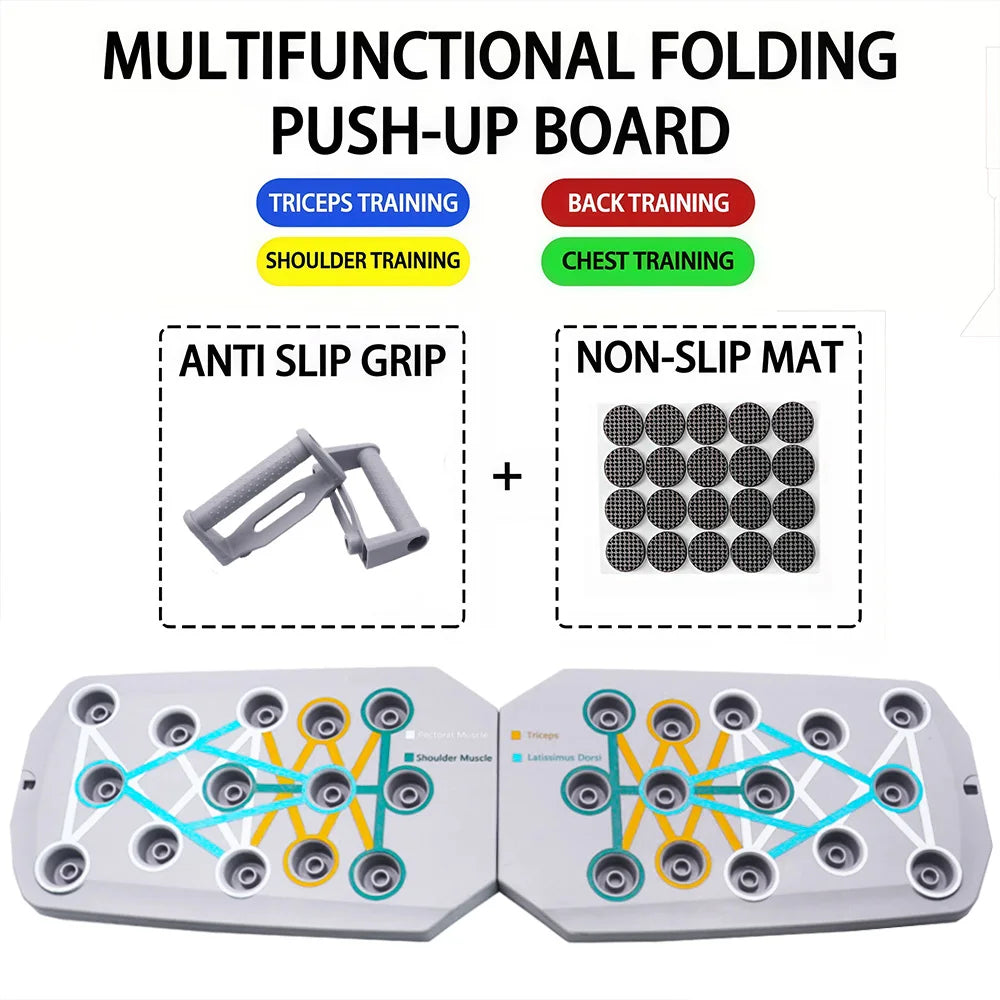 Conjunto de placa push-up portátil multifuncional barra push-up dobrável equipamentos de fitness para peito abdômen braços/treinamento traseiro