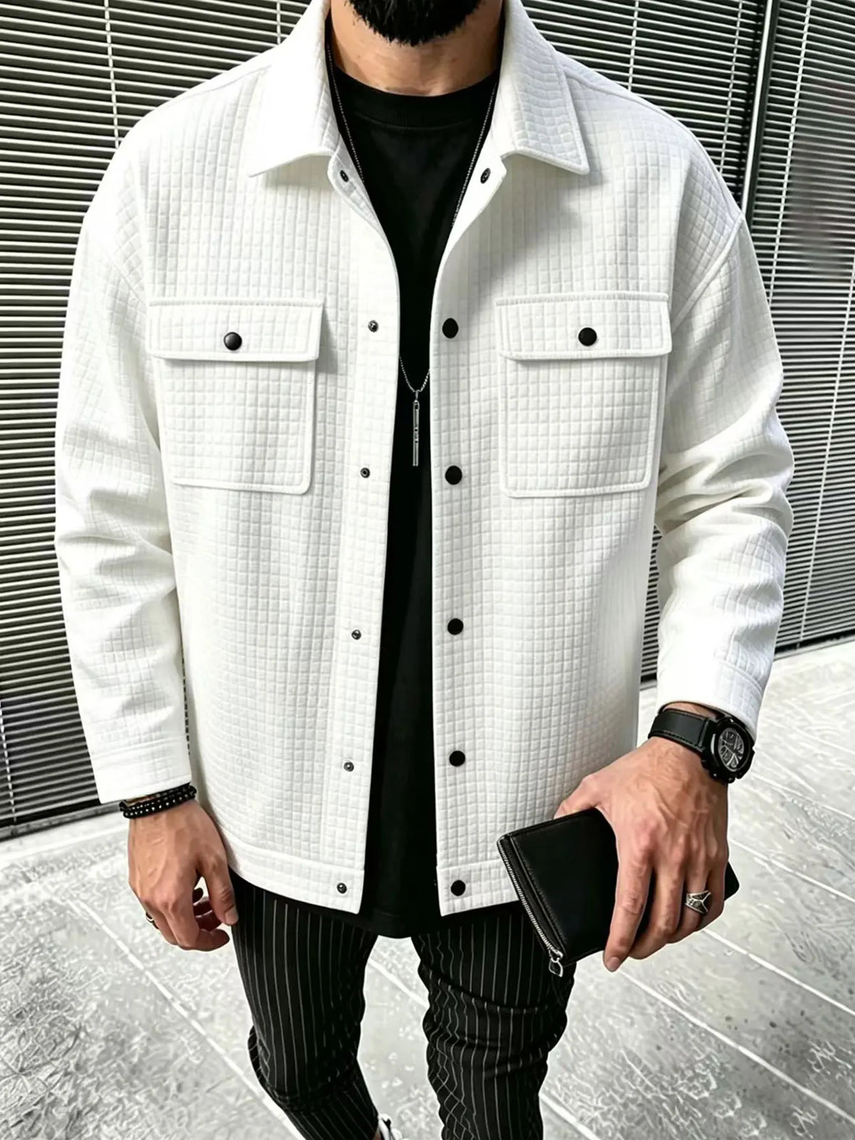 Jaqueta Casual Masculina em Xadrez
