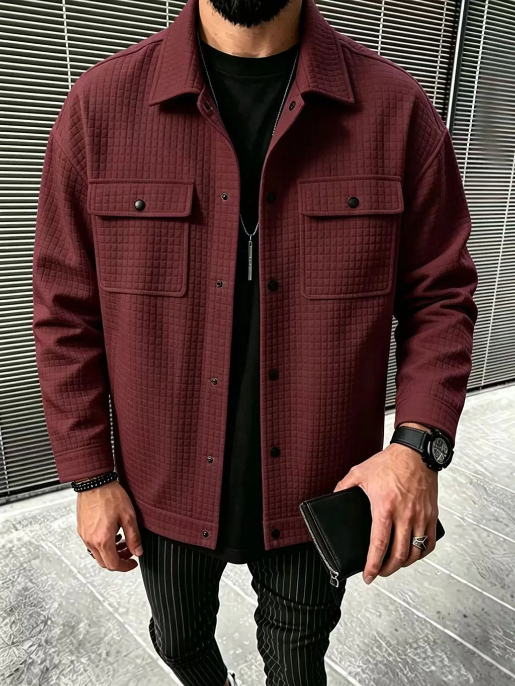 Jaqueta Casual Masculina em Xadrez
