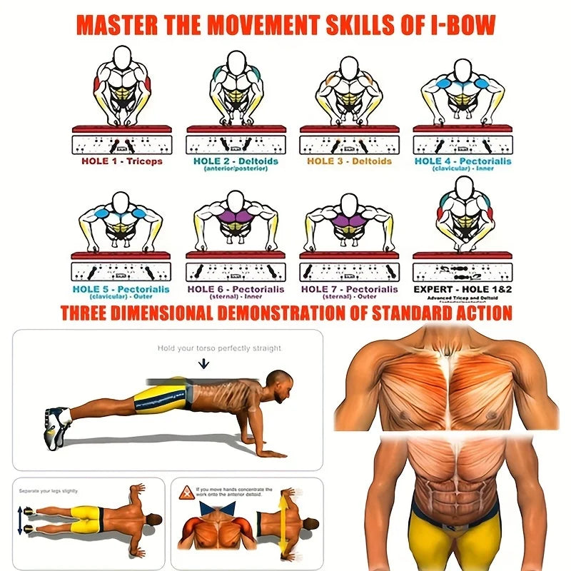 Conjunto de placa push-up portátil multifuncional barra push-up dobrável equipamentos de fitness para peito abdômen braços/treinamento traseiro