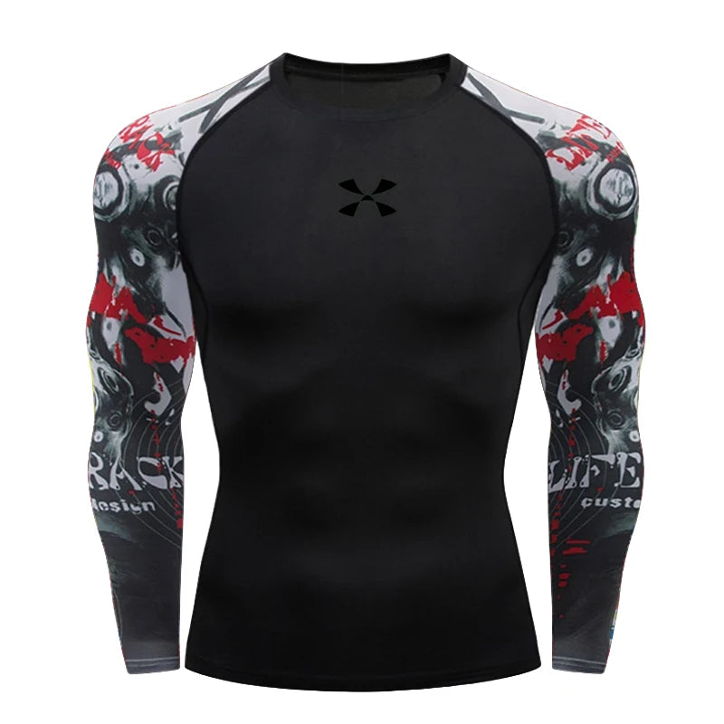 Cody Lundin Camiseta masculina de compressão para academia, camiseta de natação por atacado, roupa de ginástica slim fit compressão de proteção contra queimaduras