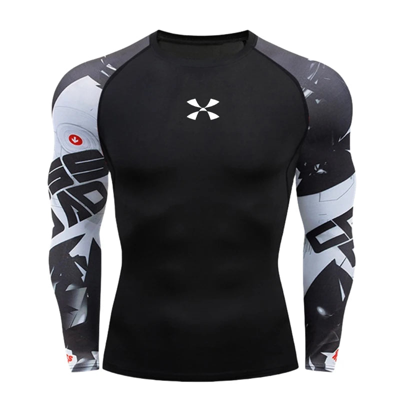 Cody Lundin Camiseta masculina de compressão para academia, camiseta de natação por atacado, roupa de ginástica slim fit compressão de proteção contra queimaduras