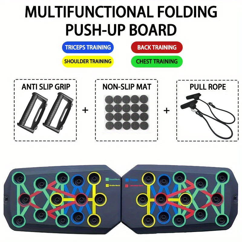 Conjunto de placa push-up portátil multifuncional barra push-up dobrável equipamentos de fitness para peito abdômen braços/treinamento traseiro