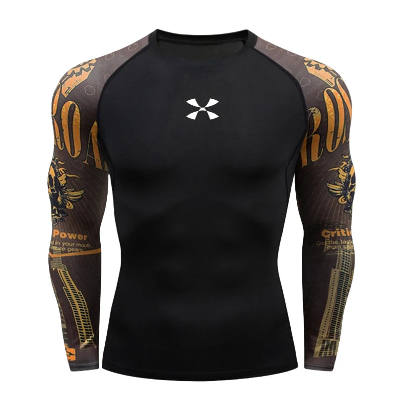 Cody Lundin Camiseta masculina de compressão para academia, camiseta de natação por atacado, roupa de ginástica slim fit compressão de proteção contra queimaduras