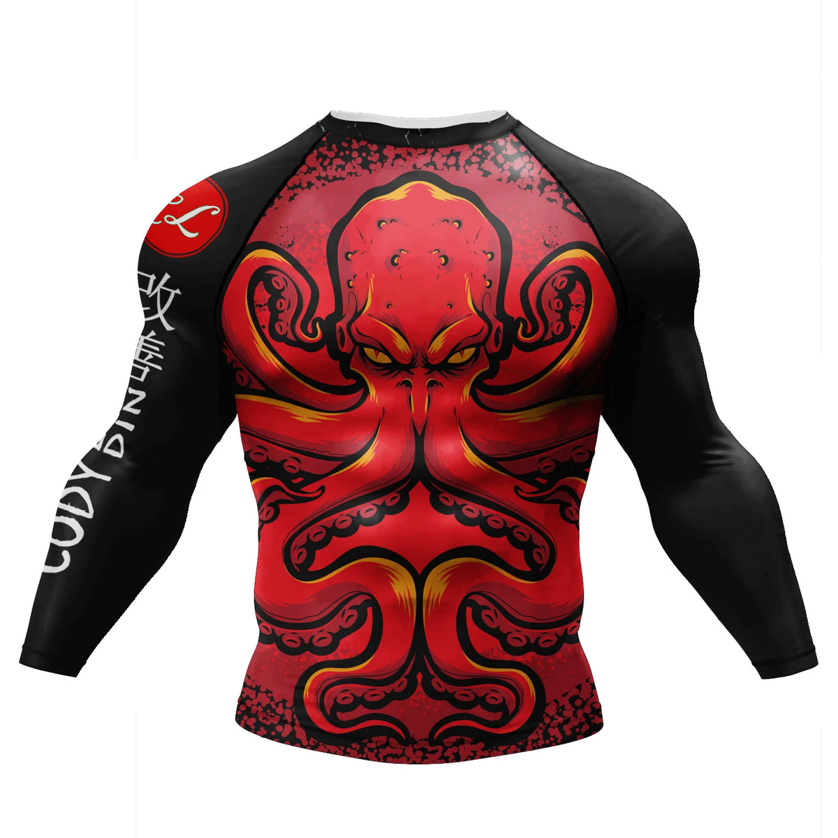 Camiseta de Compressão Masculina Cody Lundin para Academia, Rashguard de Manga Longa com Sublimação, Jersey Personalizado para BJJ Jiu Jitsu e Boxe