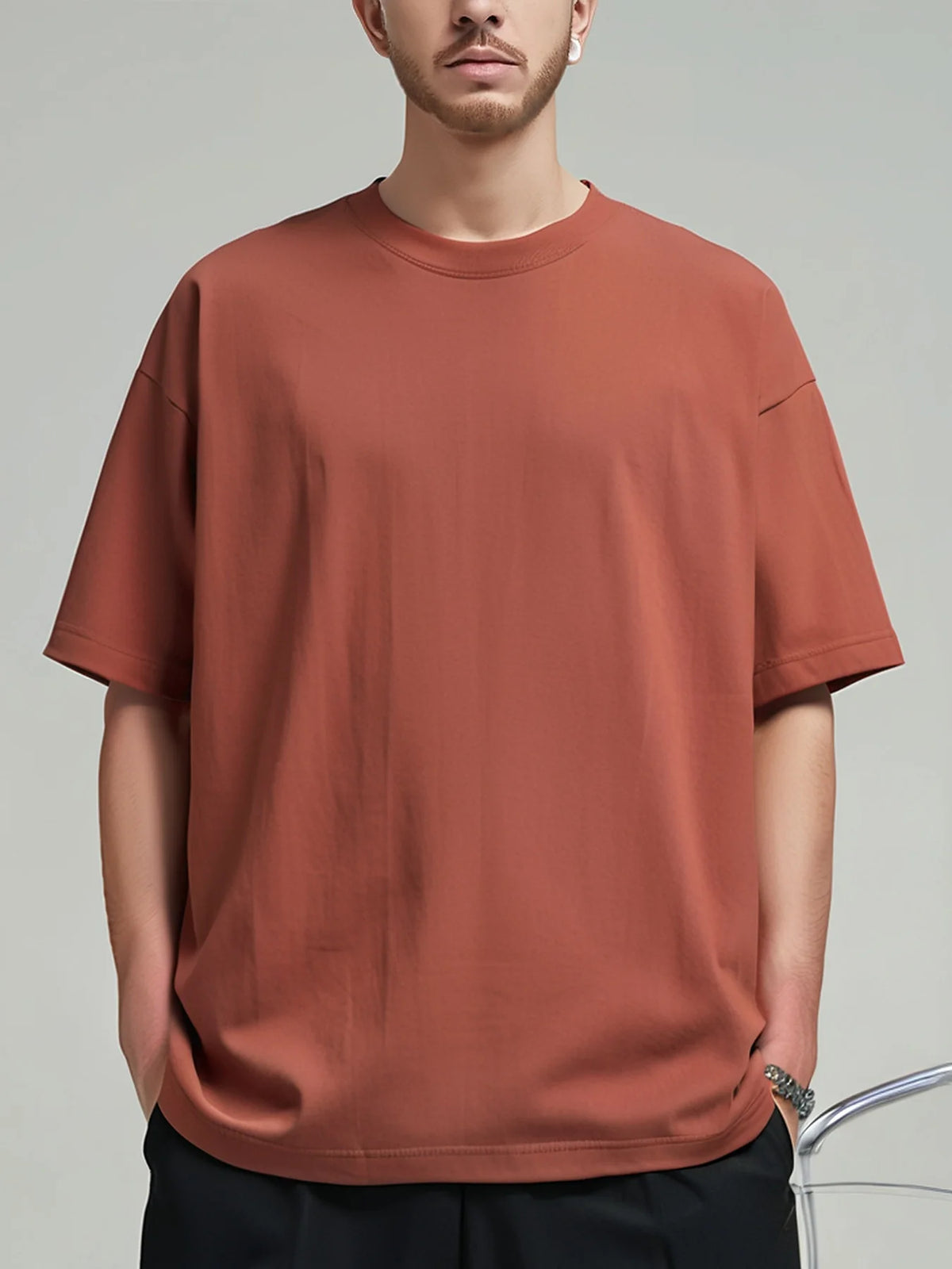 T-shirt oversized algodão manga curta