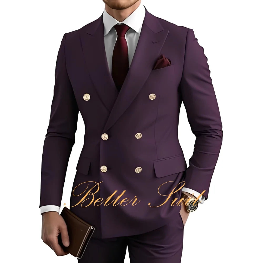 Terno Formal Slim-Fit com Blazer Duplo Breasted