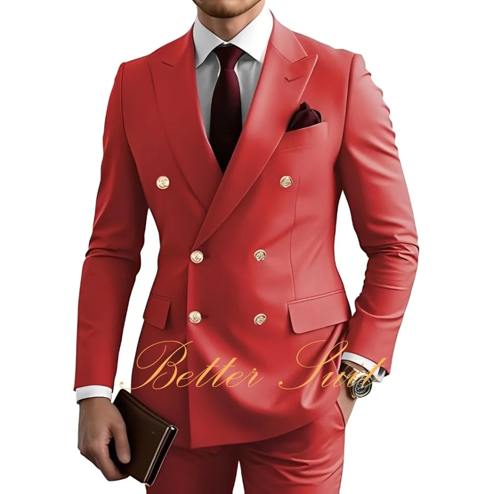 Terno Formal Slim-Fit com Blazer Duplo Breasted