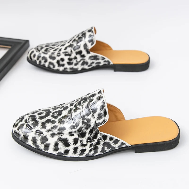 Chinelos Slides Mocassins Casual de Couro