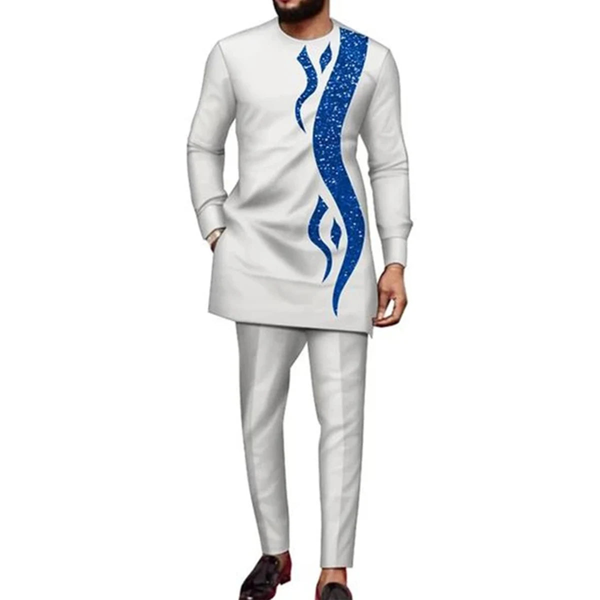 Fato Africano (Camisa+Calças Monocromáticas)