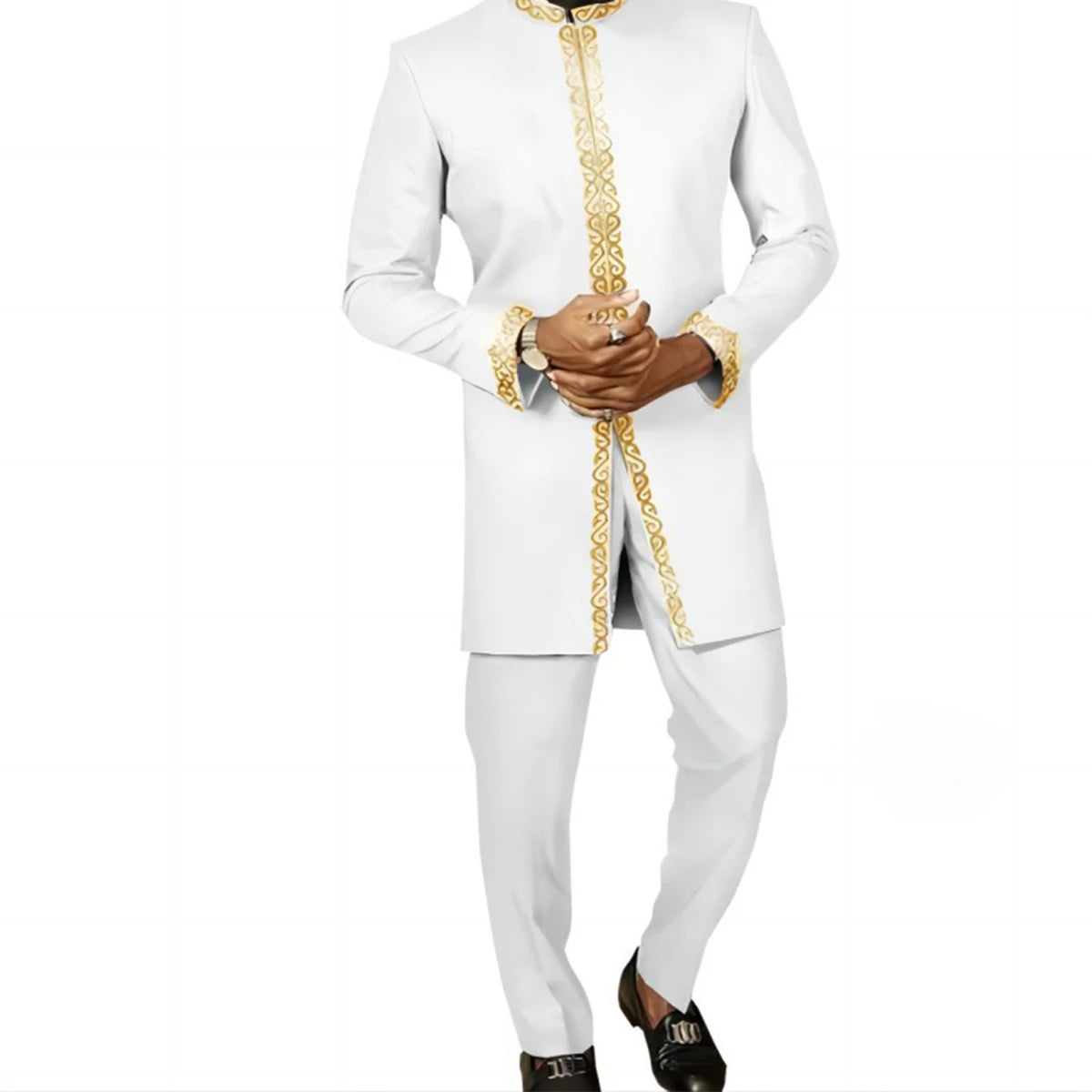 Fato Africano (Camisa+Calças Monocromáticas)