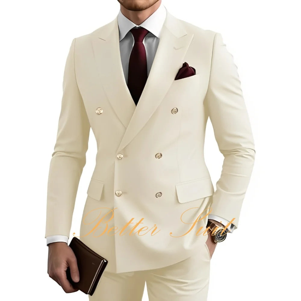 Terno Formal Slim-Fit com Blazer Duplo Breasted