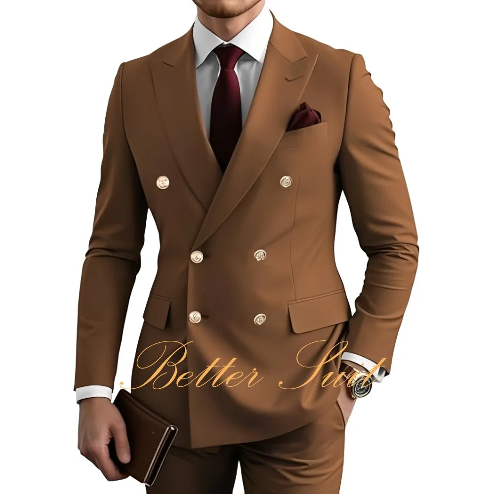 Terno Formal Slim-Fit com Blazer Duplo Breasted