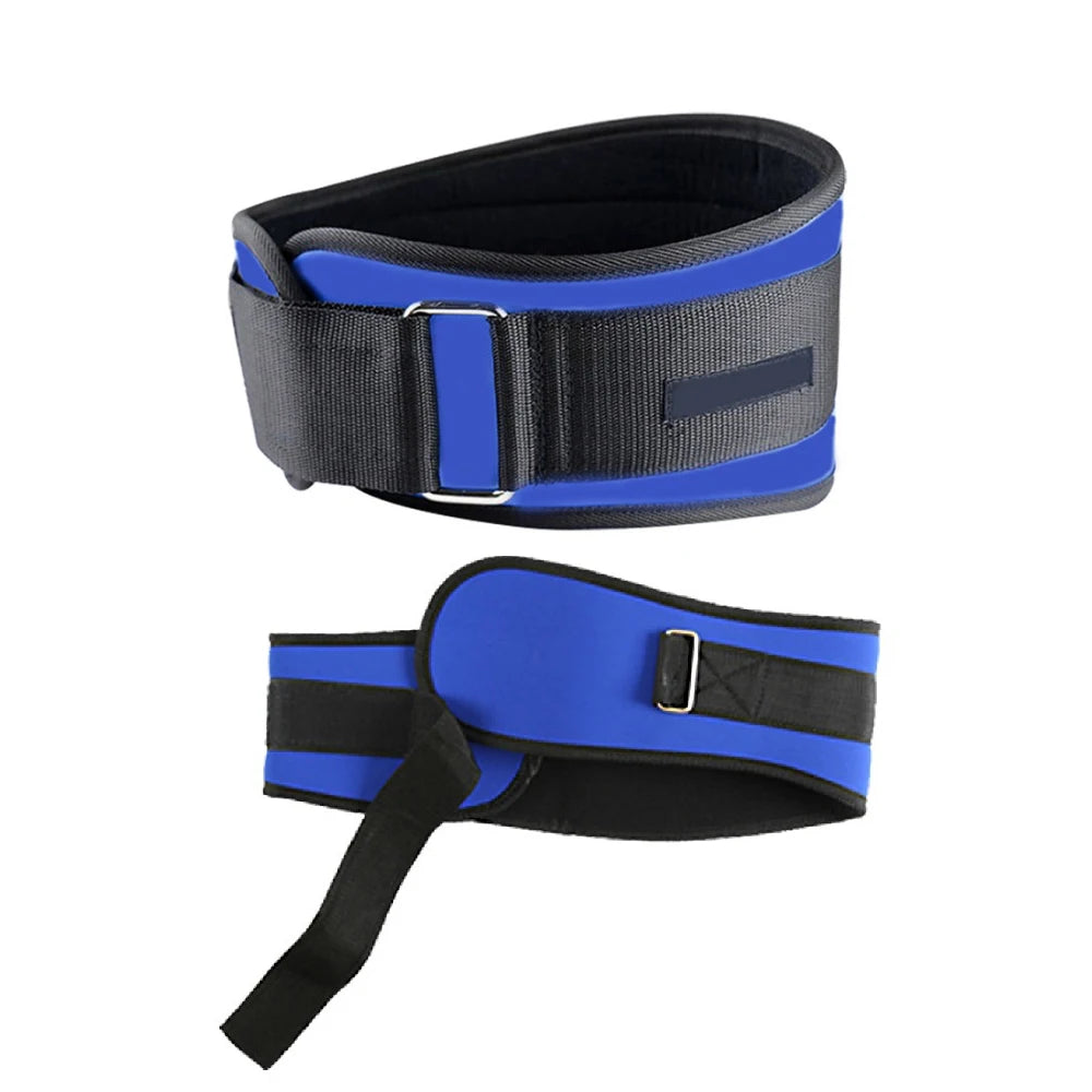 1 pçs ginásio cinto de levantamento de peso cintura ajustável suporte para as costas agachamento haltere barra deadlifts treinamento fitness (preto e azul)