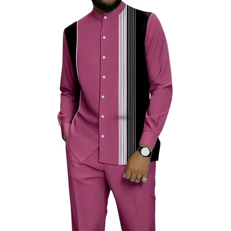 Camisa Masculina Casual ao Ar Livre de Listras